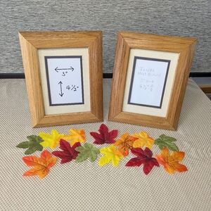 2 ea Solid wood Picture Frames with dble. mat boards & glass Unbranded